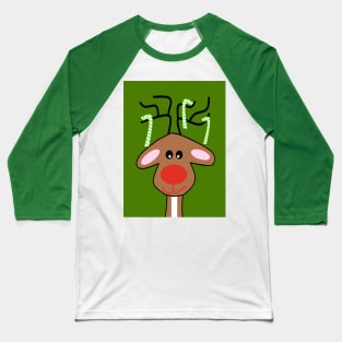 REINDEER Christmas Green Baseball T-Shirt